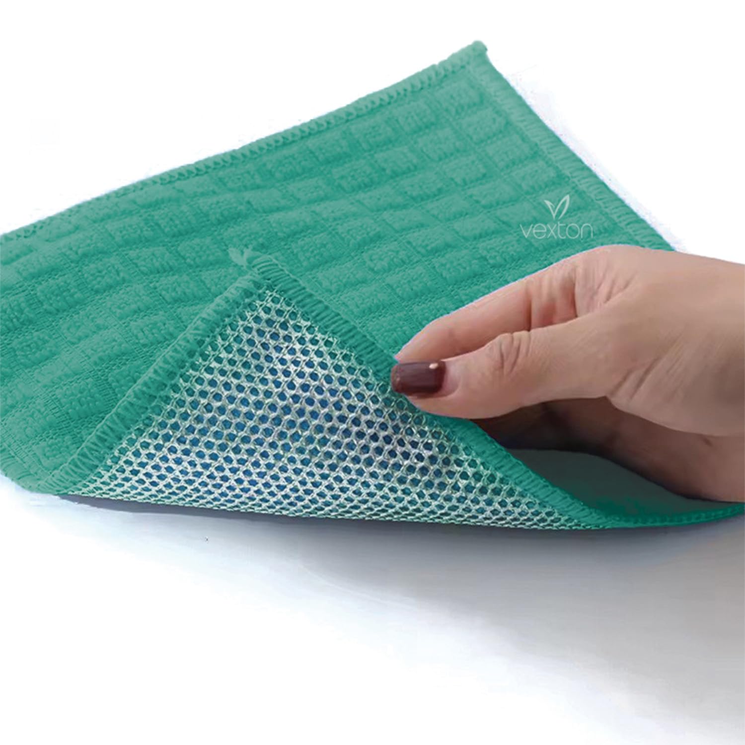 Vexton 1PCS Multipurpose Dual Sided Microfiber Reusable Dish Wash Rags with Non Scratch Steel Wire Mesh Scrub for Wet & Dry Cleaning Cloth for Kitchen (Green) (B0D9P7WT9K) Amazon Price History, Amazon Price Tracker