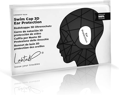 Miniatura 24 de Gorras de natación 3D – Gorra de natación con protección para los oídos para mujeres y hombres – Silicona, impermeable – Se adapta a cabello largo