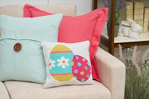 Miniatura 2 de C&F Home Almohada de 12 x 12 pulgadas con temática de huevos de Pascua pequeños y pequeños con diseño de huevos de Pascua para decoración del hogar,