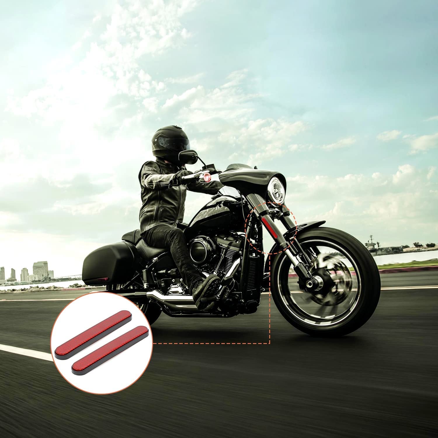 Amazon | GYMARK フロントフォークリフレクター オートバイサイド