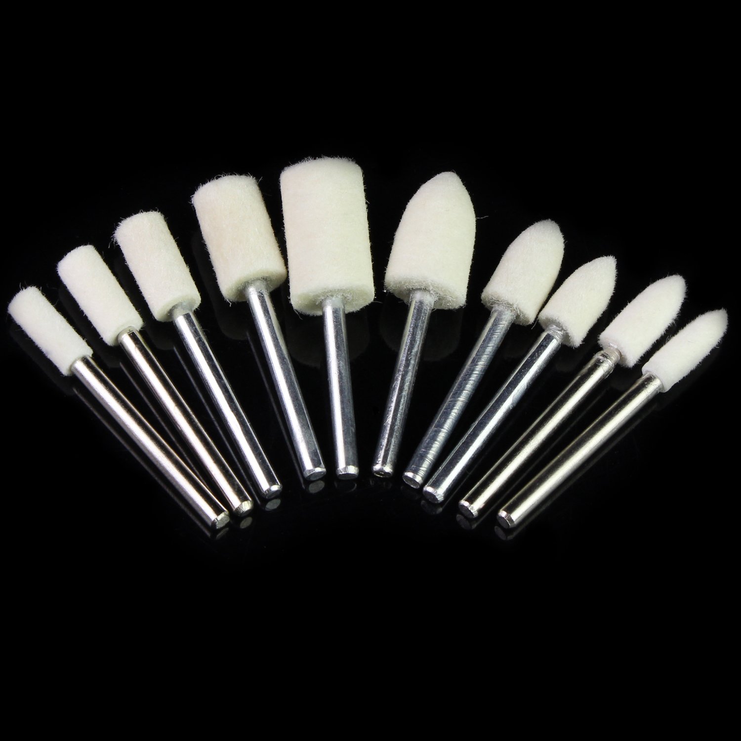 HSeaMall Laine feutre Mandrel Monté Polissage Tête Multifonctionnel Meulage Point de Polissage Polissage Accessoires 100 PCS