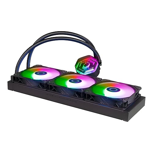 Miniatura 12 de CoolerMaster MasterLiquid 360 Atmos ARGB Enfriador líquido AIO de circuito cerrado, bomba personalizada, ventiladores PWM de borde Sickleflow,