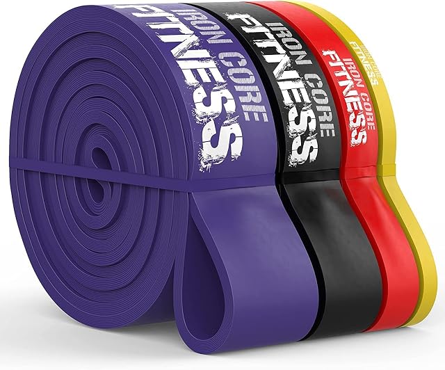 Pull up Resistance Bands Sets - for Strength Power Flexibility Training Pull Up Assist at Home or Gym by Iron Core Fitness. eBooks and Workout Chart Included.