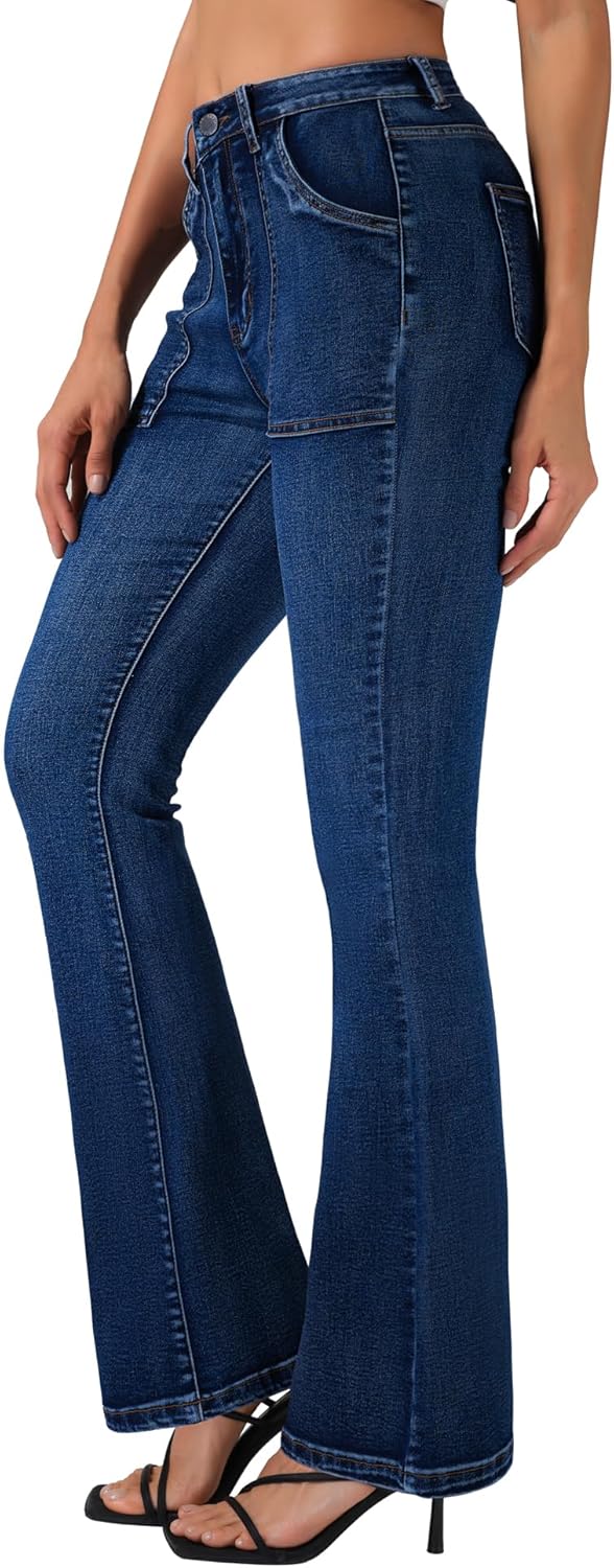roswear Flare Jeans for Women Bootcut Stretchy Slim Fit Denim Pants Fall Outfits