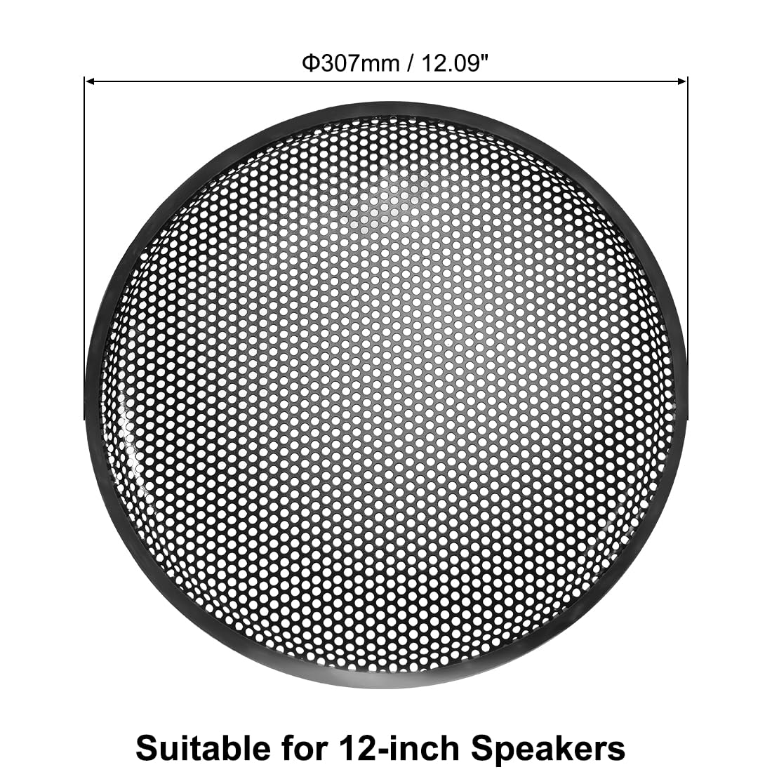 sourcing map 2Pcs 12" Grille Haut-Parleur Gaufre Métal Maille Audio Subwoofer Garde Protecteur Couverture avec Clips Vis