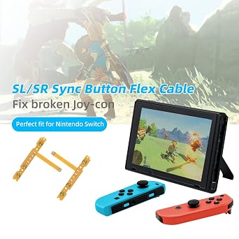 Mcbazel Replacement SL SR Left Right Sync Button Ribbon Flex Cable Set for NS Switch NS Joy-Con Controller Repair Spare Parts (NOT for Switch 2)