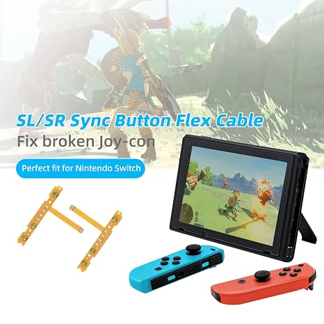 Mcbazel Replacement SL SR Left Right Sync Button Ribbon Flex Cable Set for NS Switch NS Joy-Con Controller Repair Spare Parts (NOT for Switch 2)