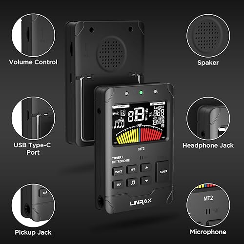 Vista 27 de Metrónomo mecánico M2 para piano, guitarra, bajo, ukelele, tambor, violín, saxofón, trompeta y otros instrumentos musicales, ritmo y ritmo de pista