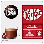 KitKat Dolce Gusto KitKat Hot Chocolate Pods 256g Box By COUGAR – Compatible with Dolce Gusto Machines | 16 Capsules | Creamy Cocoa Drink with Signature KitKat Flavour | Rich, Smooth & Velvety Texture | Perfect for Home, Office & Chocolate Lovers – (Imported-UK)