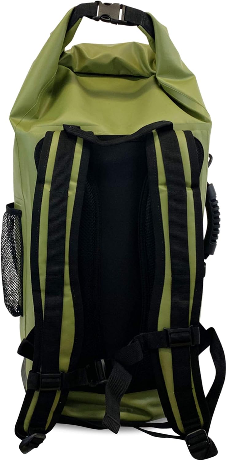 Malo'o 45L Waterproof Heavy Duty Backpack Dry Bags for Kayaking, Camping, Fishing, Hiking Daypack - Beach Accessories, Boat accessories, and Travel Gear - Fishing Rod Case Straps (Green) - Image 2