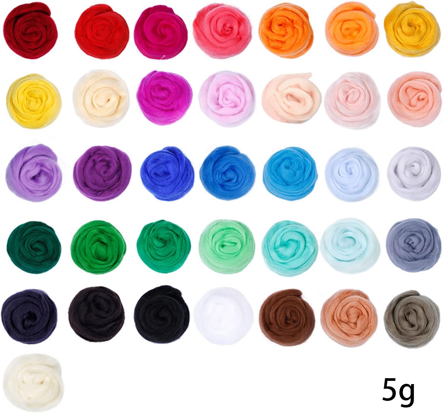 Professional Needle Felting 36 Wool Roving Colors With Starter Tool Foam Mat Adults Teens Children
