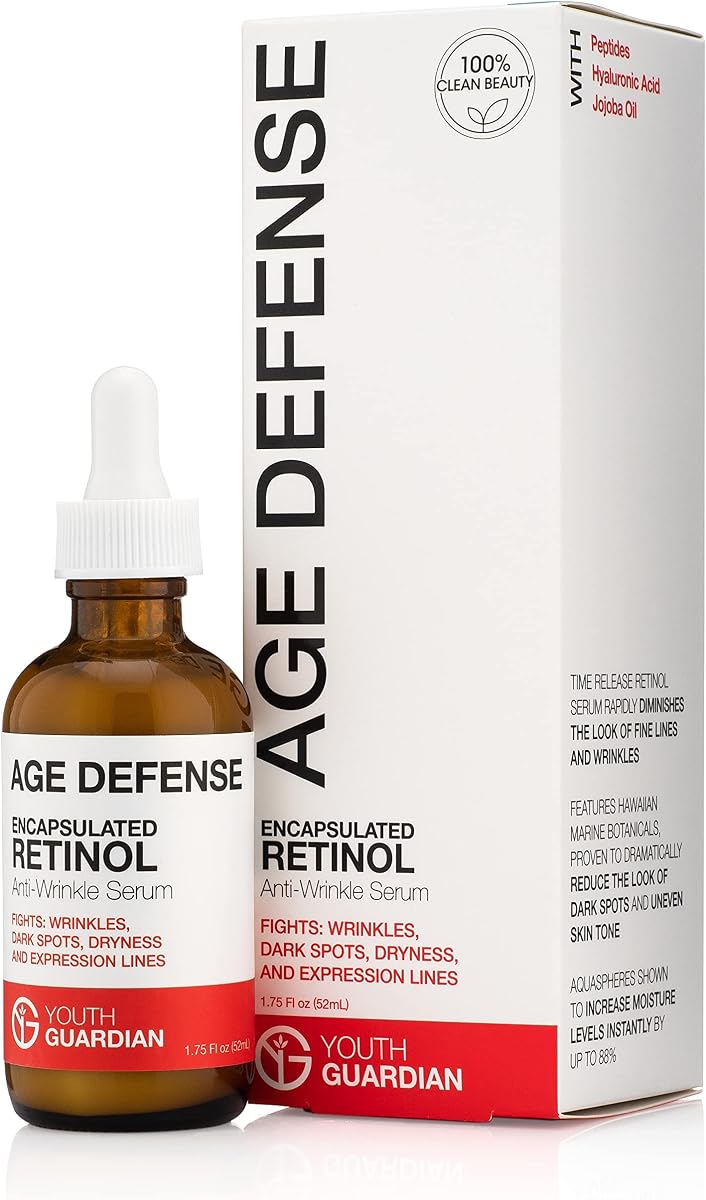 Encapsulated Retinol Anti-Wrinkle Serum - With Peptides, Hyaluronic Acid and Jojaba Oil - Fights Wrinkles, Dark Spots, Dryness And Softens Expression Lines And Creases 1.75 Fl Oz (YG2)