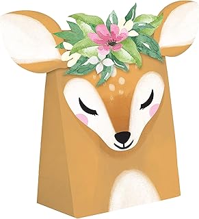 Little Deer Birthday Paper Treat Bags, 8 ct