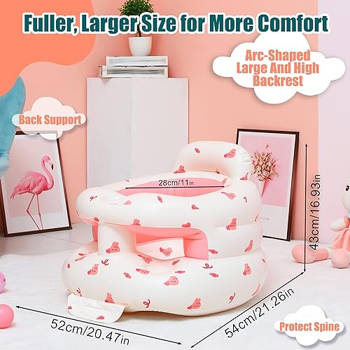 Miniatura 5 de Asiento de bebé inflable mejorado para bebés de 3 a 36 meses, silla inflable para bebé, asiento de piso para bebé, asiento de bebé con soporte de