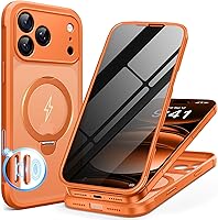 Vista 46 de BERFY Funda para iPhone Air, compatible con MagSafe, protector de pantalla de privacidad integrado y protección de cámara, cuerpo completo