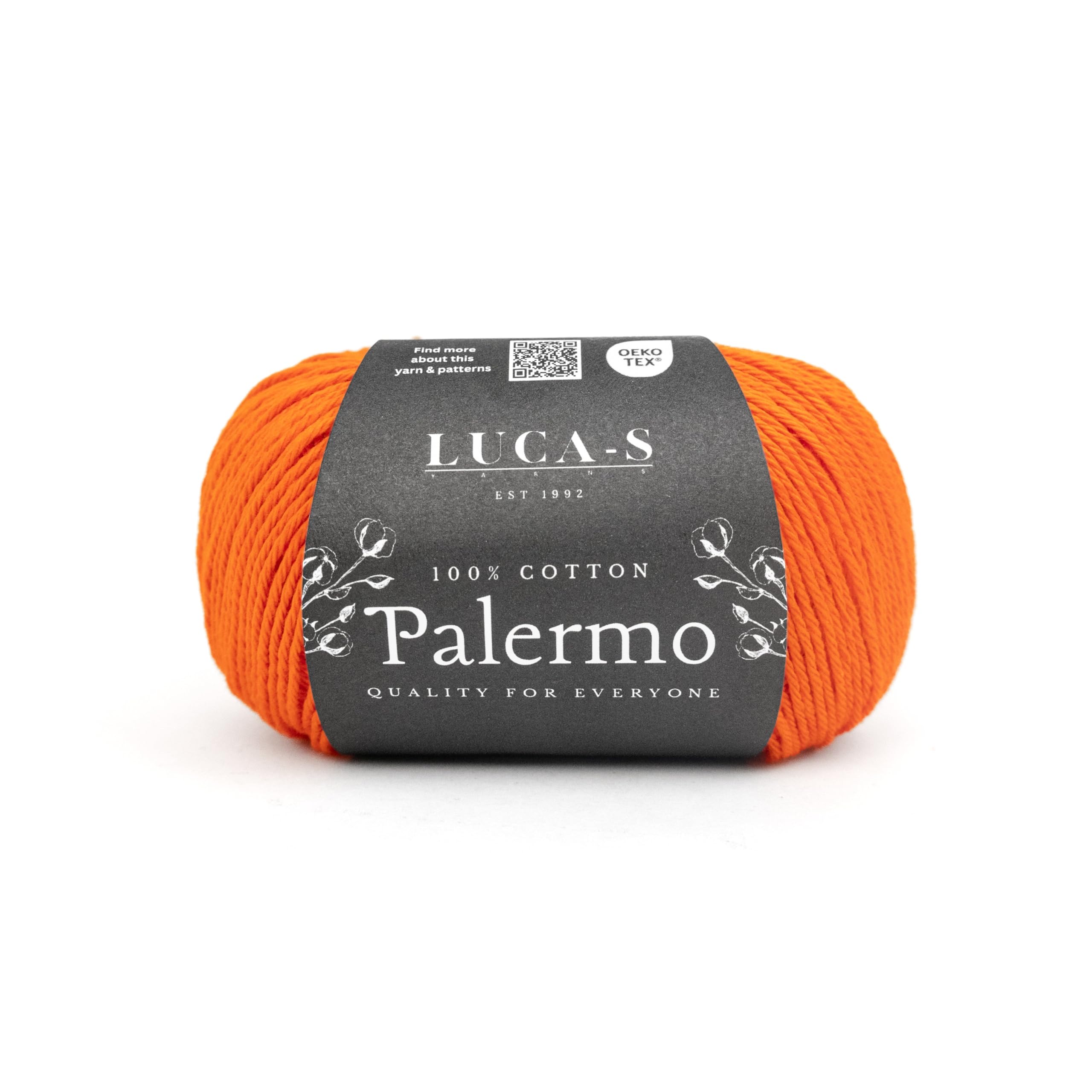 Luca-S Palermo 100% Mercerised Cotton Yarn, Oeko-Tex Certified Giza Cotton, 50g (1.8oz) 125m (136 Yards) - Knitting and Crochet Cotton Yarn, Durable Amigurumi & Baby Project Cotton