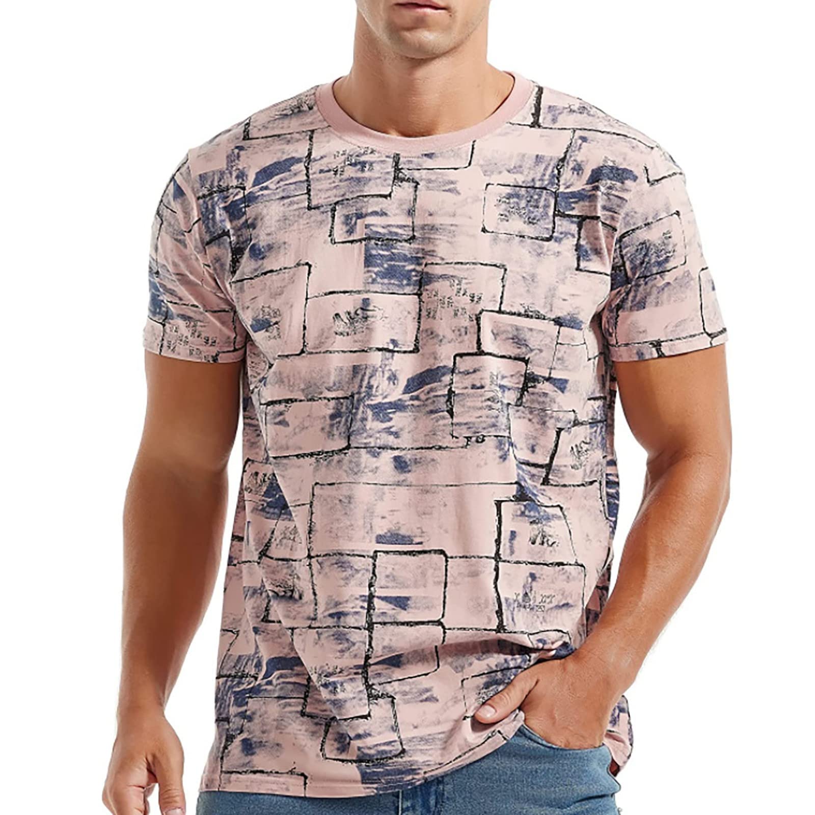 CocilaLong Sleeve Top Men T Shirts Casual Graphics Tees