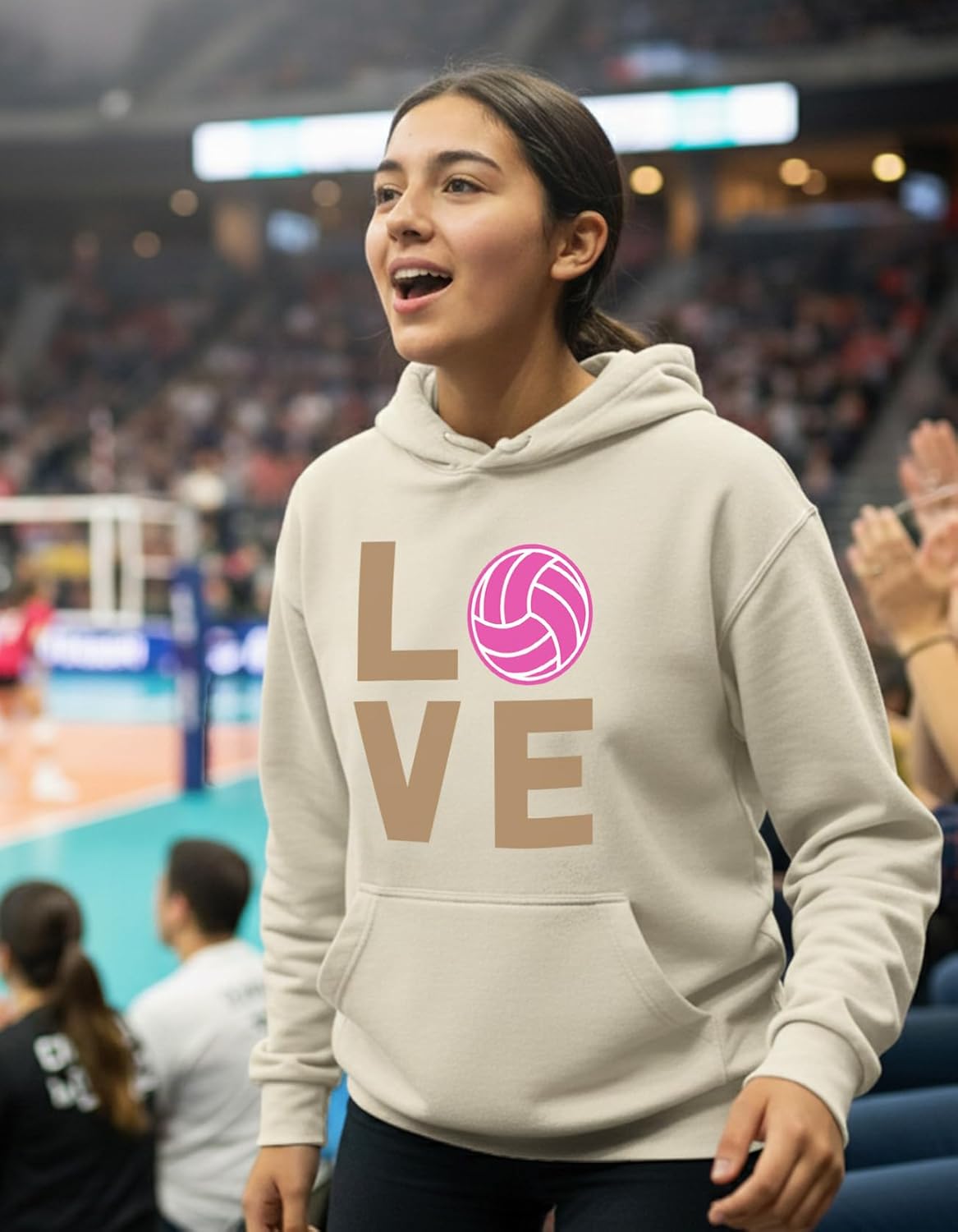 Tstars Volleyball Hoodie for Teen Girls and Women - Athletic Sports Pullover Gift for Players Coaches & Fans