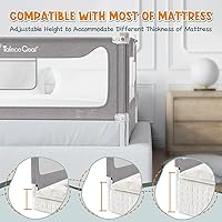 Vista 6 de G TALECO GEAR Baranda de cama para niños pequeños, rieles laterales protectores estables de cama, protector de baranda de cama para bebés para cama
