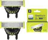 Philips OneBlade Original 360 Blade Heads, Compatible with All OneBlade and Pro Electric Shaver & Trimmers, Original from Philips, 2X One Blade, 8-Month Supply (QP420/60) - 1