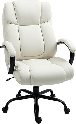 Vinsetto Silla de oficina ejecutiva grande y alta con respaldo alto, 485 libras con asiento ancho, silla de escritorio para computadora con tela de