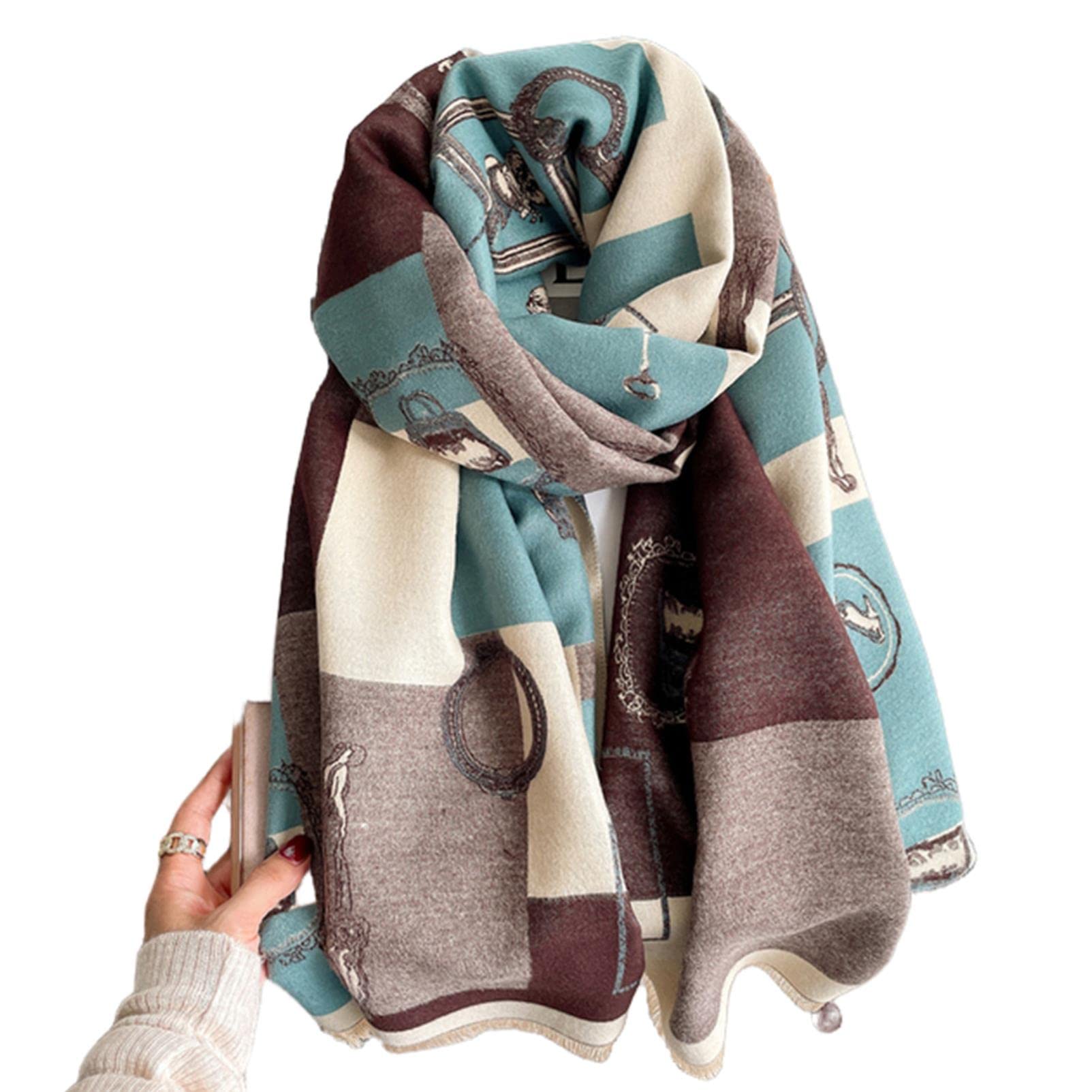 URYYRIT Sciarpa Cashmere Cashmere Scarf Ladies Stampare Scepi Coperta Invernale Spessa E Avvolgere Pashmina 180 * 65 Cm Donne-Wyt155-4