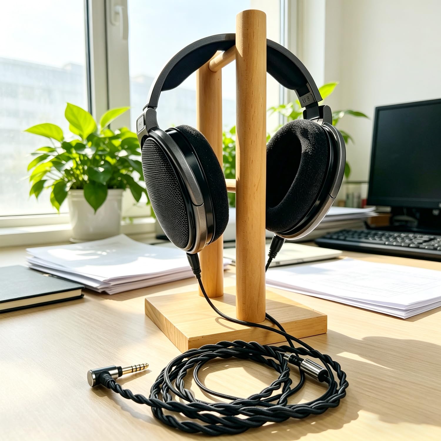 Cable equilibrado HD600, repuesto para auriculares Sennheiser HD650 HD660S HD6XX HD580 HD58X HD545 HD535, cable auxiliar de extensión macho equilibrado de 4,4 mm, 5 pies