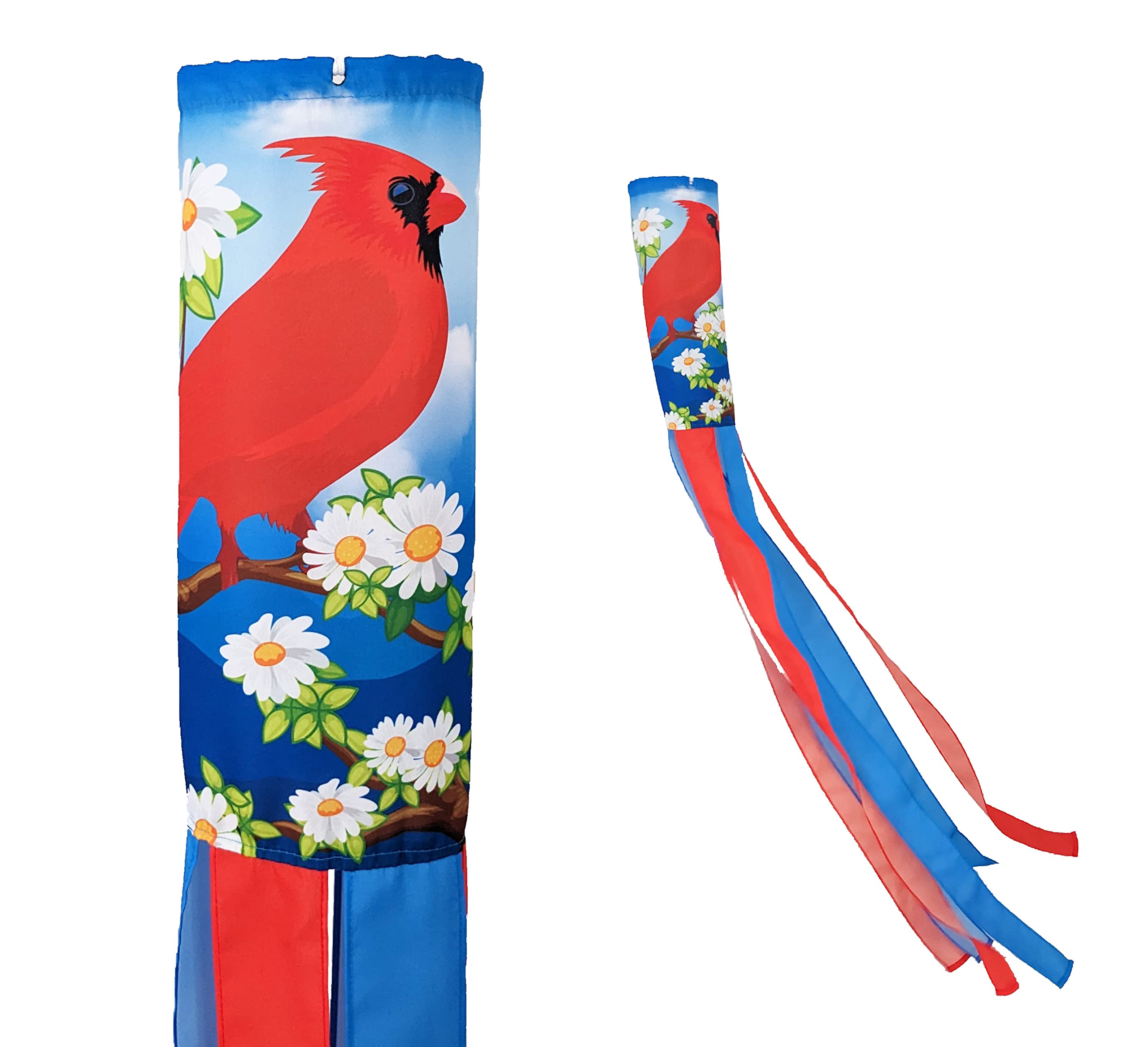 Cardinal Windsock | Durable Outdoor Hanging Decoration | Yard, Patio, Deck | 60-Inch