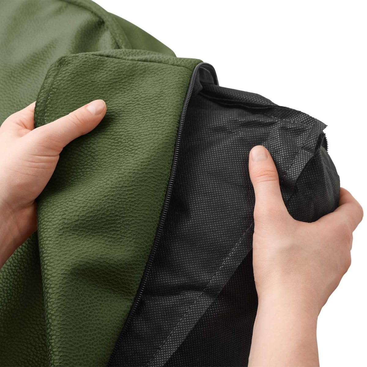 HUNTER Orthopädisches/Ergonomisches Hundekissen Merida mit Memoryschaum, Kann eine gelenk- und rückenschonende Haltung unterstützen; Rutschhemmende Unterseite, Farbe: Oliv, Größe: L