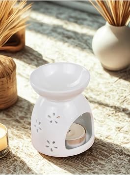 Mukko Home Love Yazılı Kalpli Beyaz Porselen Buhurdanlık - Aromaterapi Ve Dekoratif Mumluk,Beyaz