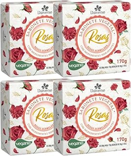 4UN Sabonete Vegetal Rosas Vermelhas 170G Davene (4)
