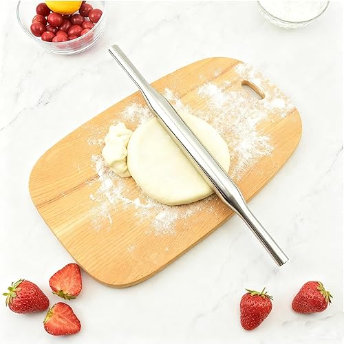 Miniatura 5 de QANYEGN Rodillo de acero inoxidable de grado profesional para cocina en casa, pizzería, panadería (11.7 in)