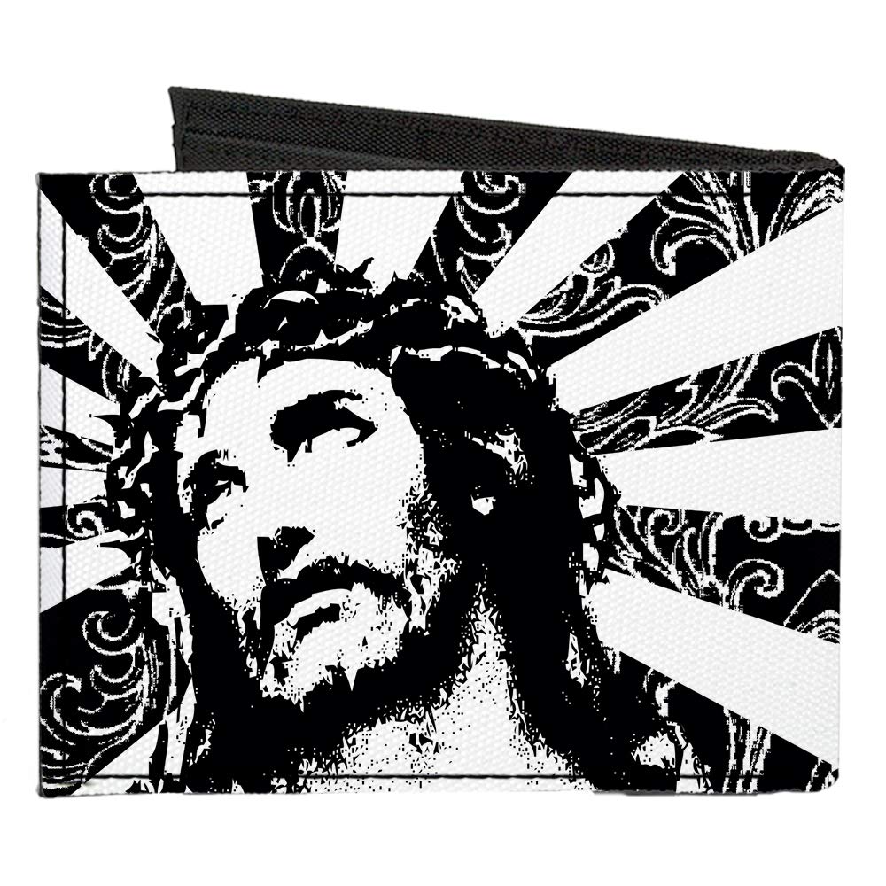 Buckle-Down Men's Standard Canvas Bifold Wallet Jesus, 4.0