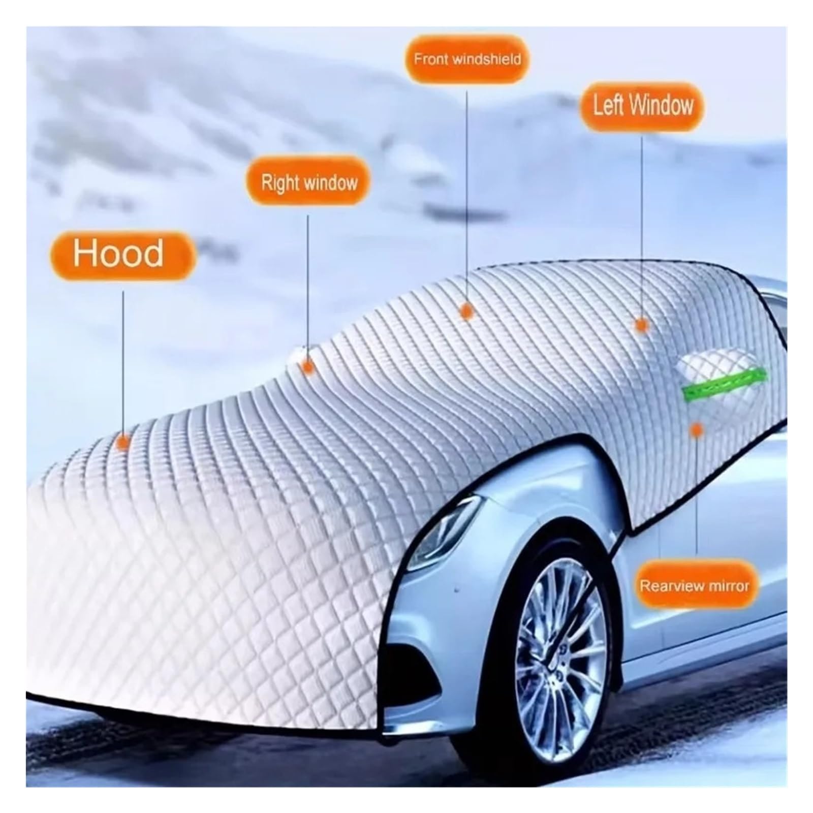 Ampliar Cubierta de Nieve para Coche Parabrisas Invierno Protector contra la a Hielo para Ventana para SUV Sedan
