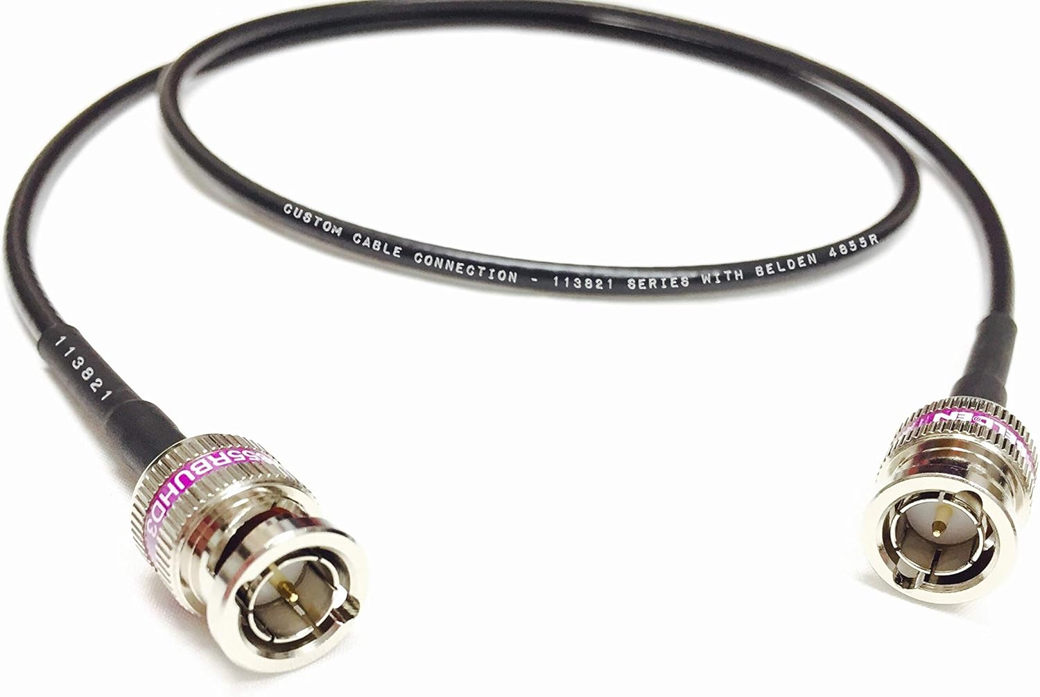 1 Foot - 12G Rated Mini RG59 Belden 4855R 23AWG 4K UHD SDI BNC Cable by Custom Cable Connection #113821-1C