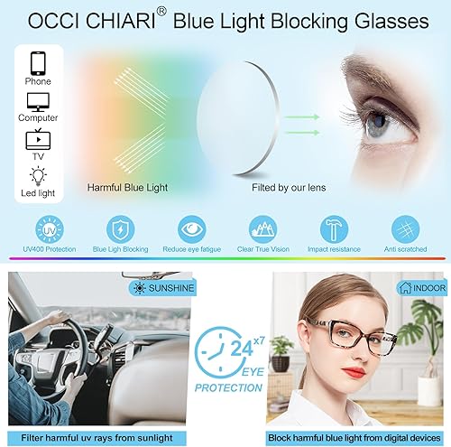 Miniatura 10 de OCCI CHIARI Gafas de lectura bifocales progresivas para mujer, transición, multifocales, bloqueador azul