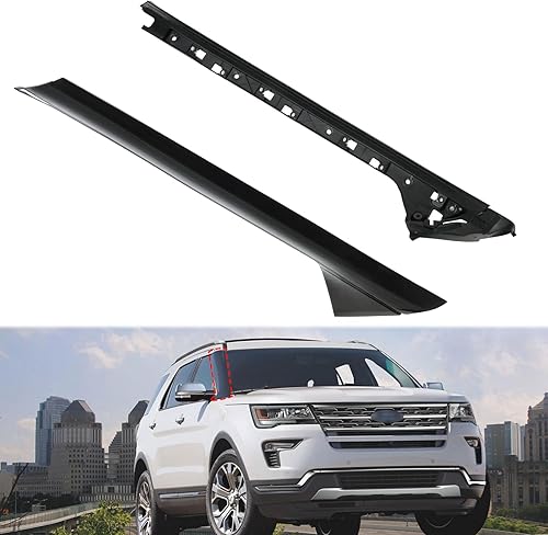 Moldura de parabrisas A-Pillar, panel exterior e interior del lado del pasajero delantero derecho compatible con Ford Explorer 2011-2019