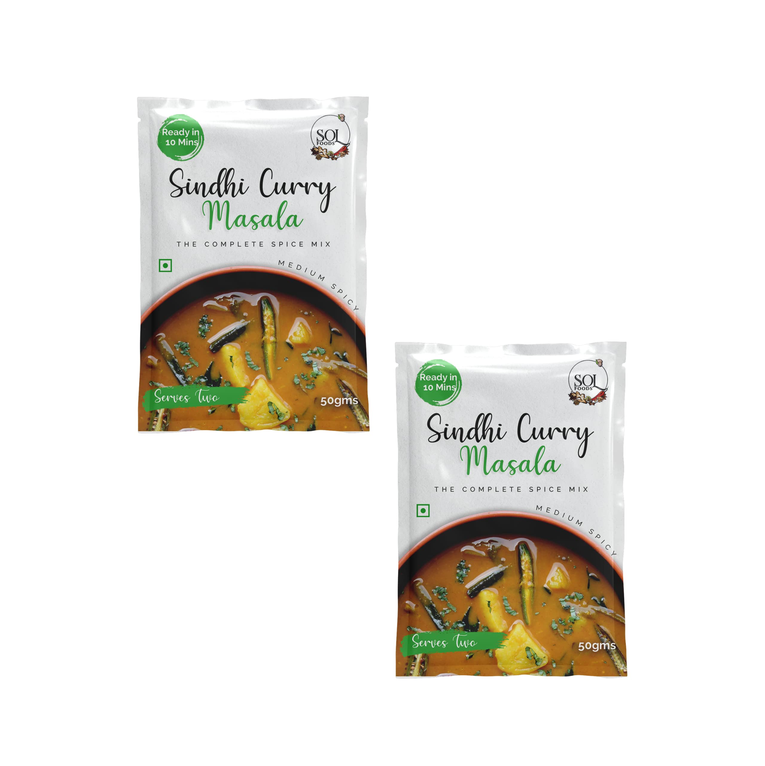 Sol Food Sindhi Curry Masala (Pack Of 2) | Instant Spice Mix | Authentic Home Made Taste | Easy To Cook In 3 Steps - Under 10 Mins I Veg | 50G Pack I Serves 2 Person Per Pack | (B0C6W6W8GW) Amazon Price History, Amazon Price Tracker