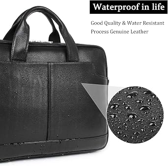 Augus Leather Briefcase Laptop for Men Fits 16 Inch Laptop