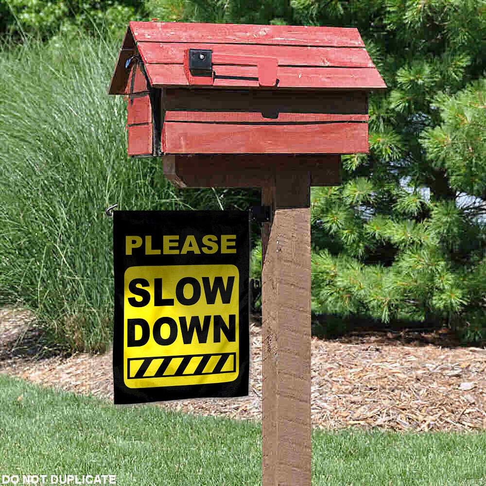 Neighborhood Slow Down Garden Flag Sign Banner - Image 3
