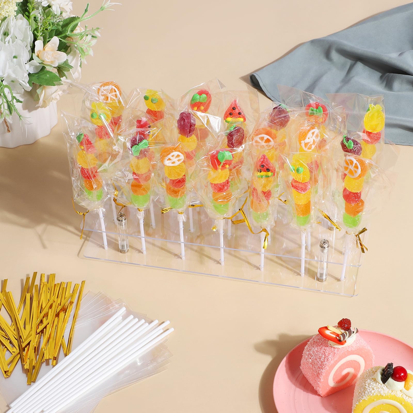 Amazon｜スティックキット付きケーキポップスタンド、21穴
