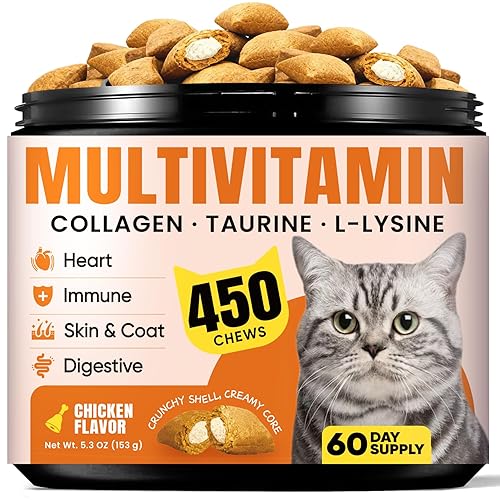 Cat Vitamin Treats with L-Lysine & Taurine – 12 Essential