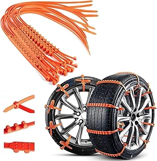 タイヤチェーン 非金属【20本入り】スノーチェーン 車用チェーン ホイールチェーン 簡易チェーン 簡単装着 滑り止め 事故防止 悪路 雪道 凍結 泥濘対応 緊急脱出 バイク/トレーラー/atv/トラック/suvに適用 冬の必需品