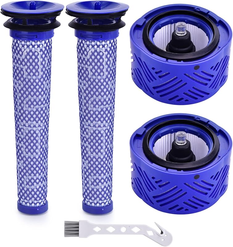 Leadaybetter V6 Filters Replacement for Dyson Absolute Total Clean Vacuum | 2 Pack Post HEPA and Pre Filter Replacements for Cordless Stick Cleaner, Compare to Part # 966741-01 & 965661-01