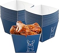 Vista 14 de Restaurantware -Bio Tek - Cajas de aperitivos de 4.3 x 3.2 pulgadas, 200 cajas desechables para papas fritas – Forro de polietileno, apto para frío