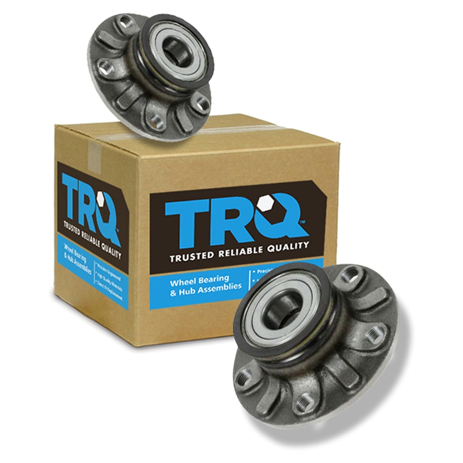 TRQ 2 Piece Rear Wheel Bearing & Hub Assembly Set Compatible with 2006-2020 Audi A3 2016-2018 A3 Sportback e-tron 2012-2014 Volkswagen Beetle 2015-2019 e-Golf 2006-2021 Golf 2017 Golf R Golf SportWag