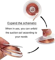Vista 7 de trenza de mecha de soldadura, 10 pies de longitud, herramienta de eliminación de trenza de mecha de desoldadura, 1 pieza sin limpiar, rollo