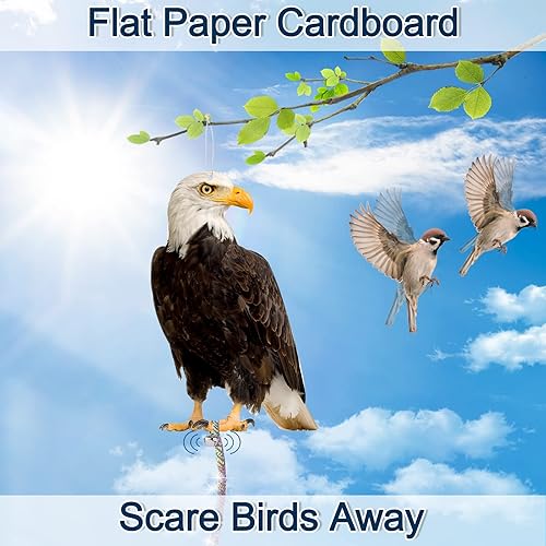 Miniatura 2 de 4 piezas de búho falso para asustar a los pájaros, decoración colgante reflectante de cartón, papel plano, dispositivo eficaz de control de aves