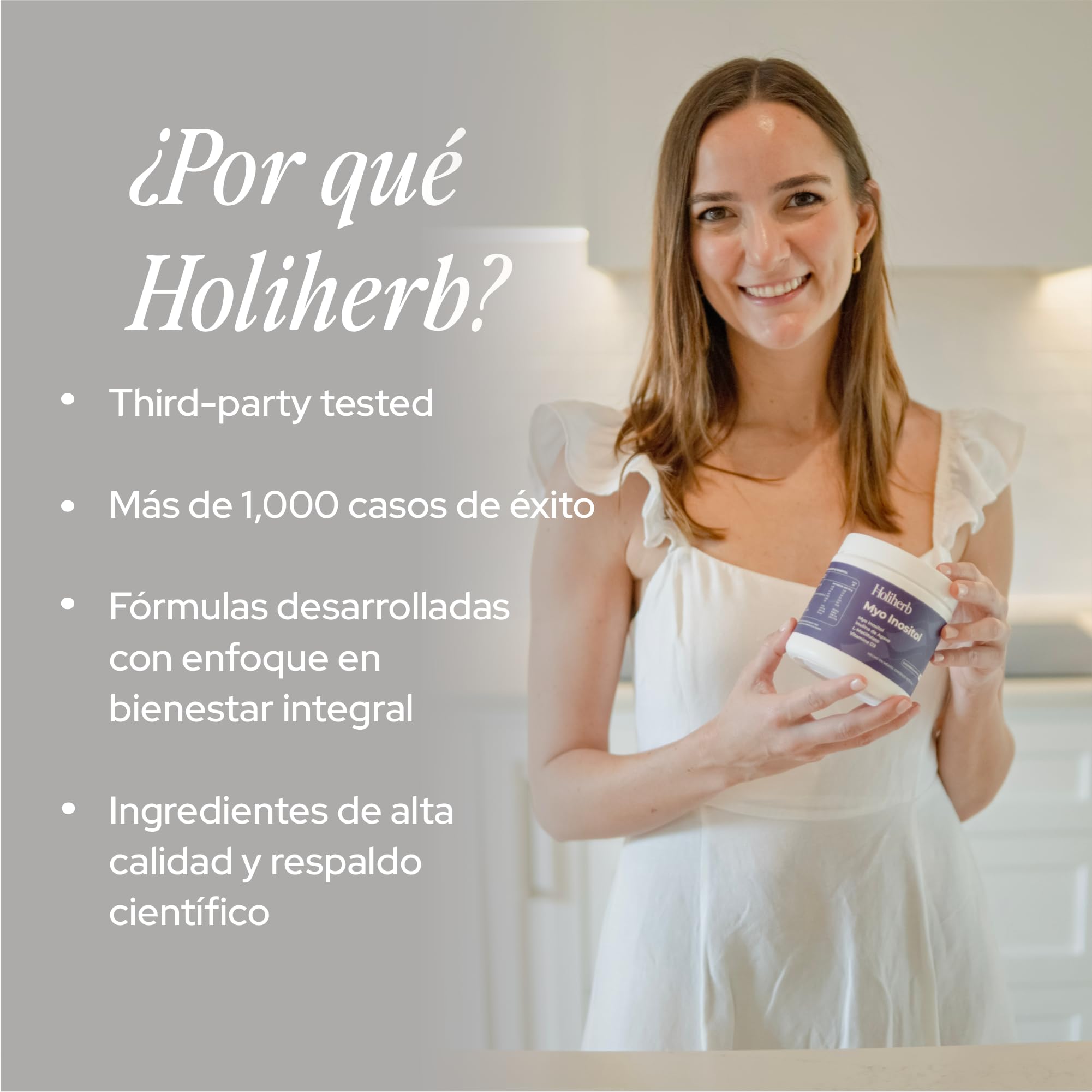 Holiherb Myo Inositol (4g) + Metil Folato Suplemento en Polvo | 45 porciones