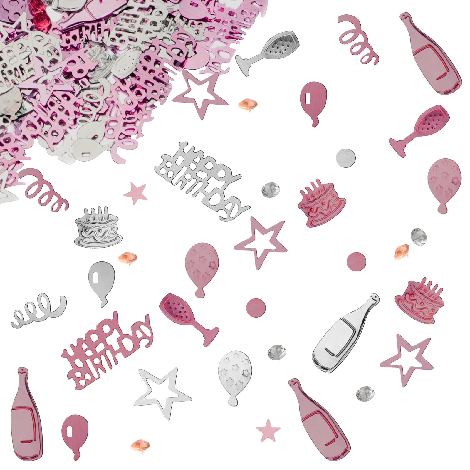 OSDUE Rose Gold Birthday Confetti Bag 30g, 1200 Pieces Birthday Confetti Table Decoration, Glitter Table Scatter Sprinkles for Party, Anniversary Wedding Anniversary Decoration